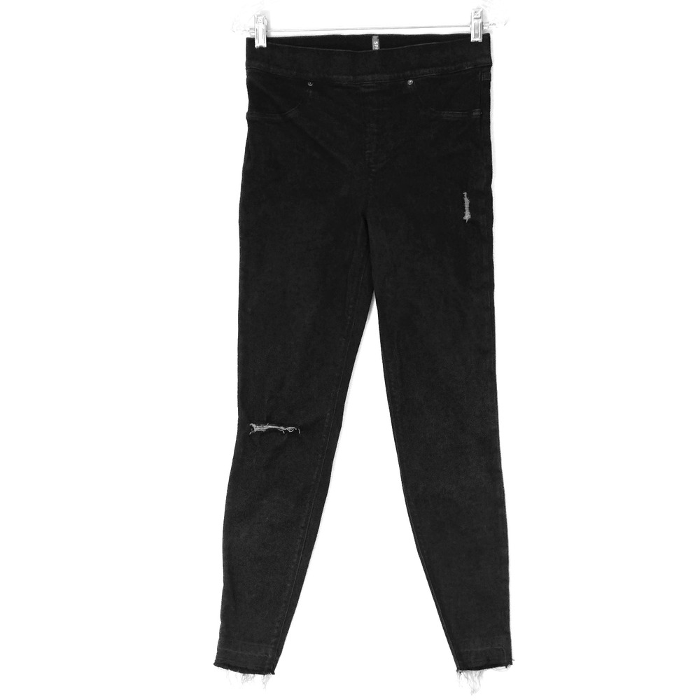 Spanx Shape Everywear Ankle‎ Skinny Jeans Pull On Black Stretch Denim Womens M